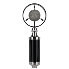 Microfone condensador profissional com fio vintage para estúdio de gravação para transmissão ao vivo, preto