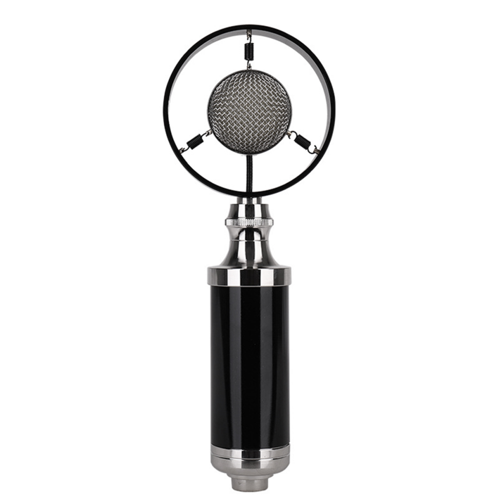 Professional Condenser Wired Vintage Recording Studio Microphone For Live Broadcast Black 4851097900737