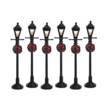 Lemax Gas Lantern Street Lamp Set of 6 Battery Operated (64499)