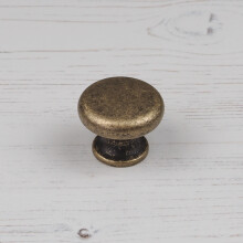 (35mm Knob) Antique Brass Cupboard Handle Gold Cup Pull & Knob