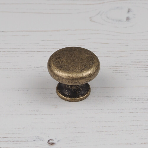 (35mm Knob) Antique Brass Cupboard Handle Gold Cup Pull & Knob