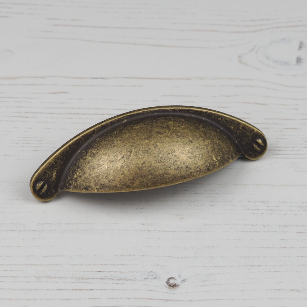 (64Mm Cup) Antique Brass Cupboard Handle Gold Cup Pull & Knob 5060796708301