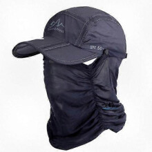 (deep-grey) UV Sun Shield Wide Brim Outdoor Hat with Detachable Neck Cover for Fishing