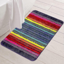 Colorful Non-Slip Microfiber Bath Mat for Bathroom Shower, Soft and Absorbent Rug, Machine Washable, Suitable for Various Brands, 19 X 27 In
