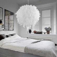 White Feather Ceiling Lamp Pendant Non-electric Shade with Reducing Ring - 30cm
