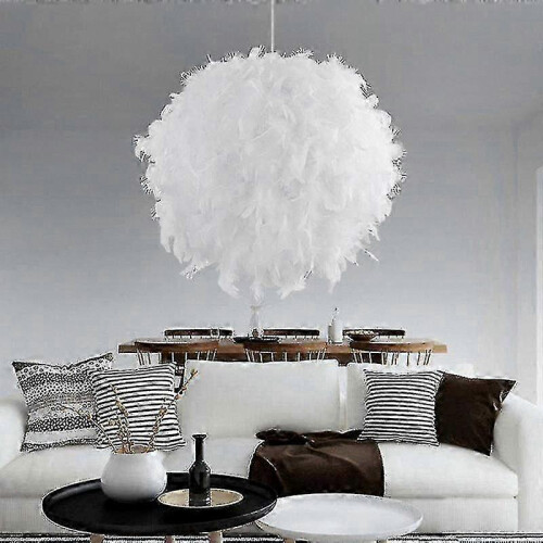 White Feather Ceiling Lamp Pendant Non-electric Shade with Reducing Ring - 30cm 1