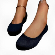 (43, Dark blue) Women's Breathable Knit Round Toe Flat Comfortable Casual Slip-On Shoes
