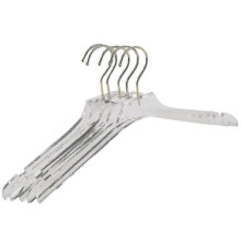 5 Pcs Clear Acrylic Clothes Hanger with Gold Hook, Transparent Shirts Dress Hanger with Notches for Certain Brands