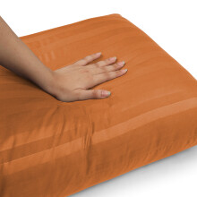 (Rust, Pillow Case Pair) 2 Stripe Fitted Sheets Set - Extra Deep 40cm - Super Soft and Durable - Ideal for All Bed Sizes