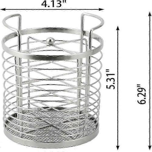 4 Compartment Stainless Steel Kitchen Utensil Holder with Drain Hole Design 1