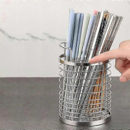 4 Compartment Stainless Steel Kitchen Utensil Holder with Drain Hole Design 2