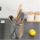 4 Compartment Stainless Steel Kitchen Utensil Holder with Drain Hole Design 1