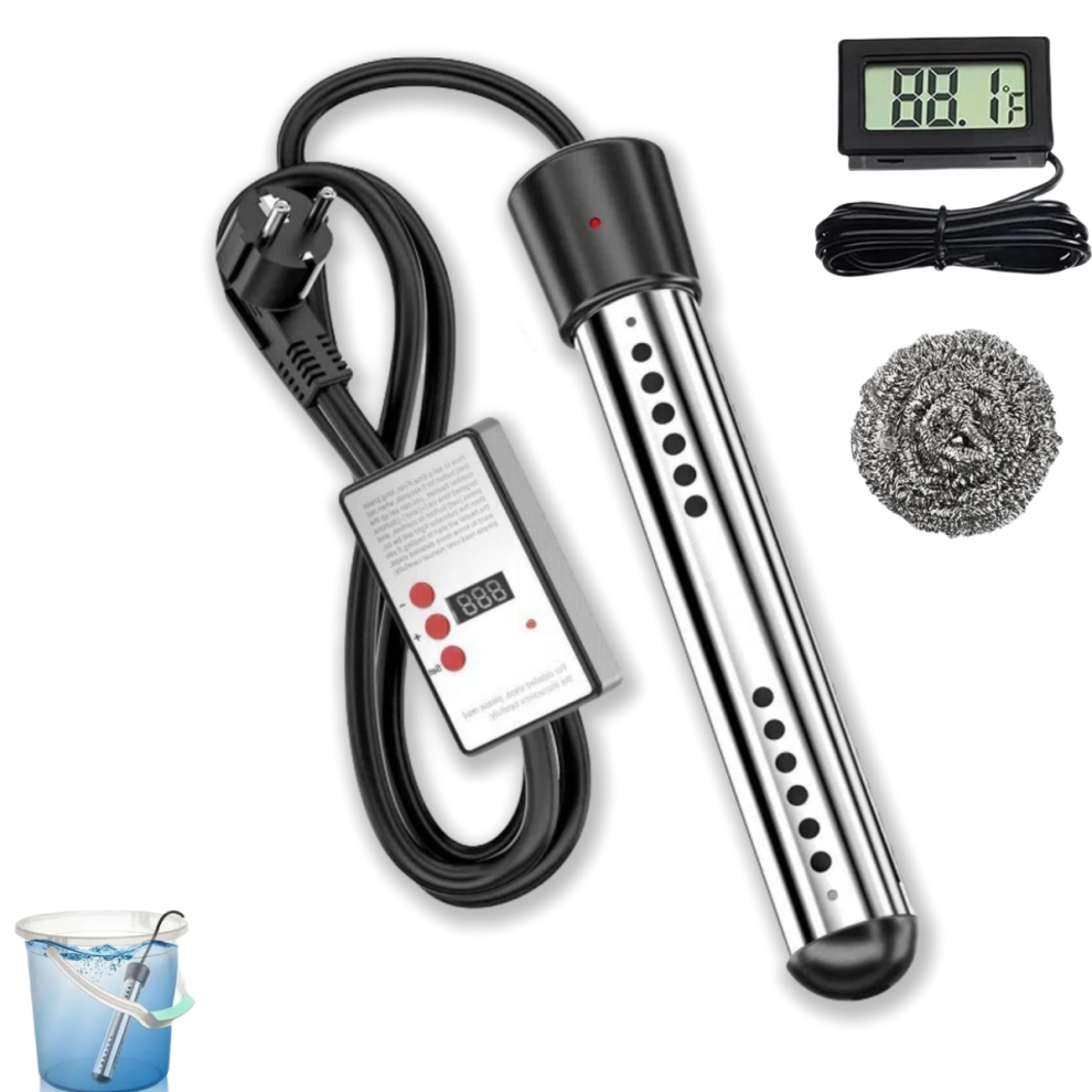 Chauffe-eau électrique à immersion 3 000 W pour piscine, chauffage rapide avec minuterie intelligente et plage de puissance de 1 500 à 3