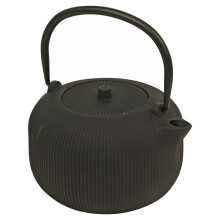 (Black) 1L Cast Iron Authentic Japanese Kettle Teapot with Stainless Steel Infuser Filter