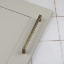(160mm Handle) Antique Brass Kitchen Handle Gold Block Square