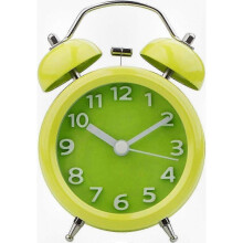 Vintage 3 Inch Metal Twin Bell Alarm Clock, Non-Ticking Mechanical Alarm Clock, Classic Silent Alarm Clock
