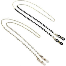 (As show, One size) 2 eyewear chains (white and black), pearl eyewear chains, anti slip, anti loss eyewear chains, lanyards, sunglasses eyewear straps, presbyopic glasses