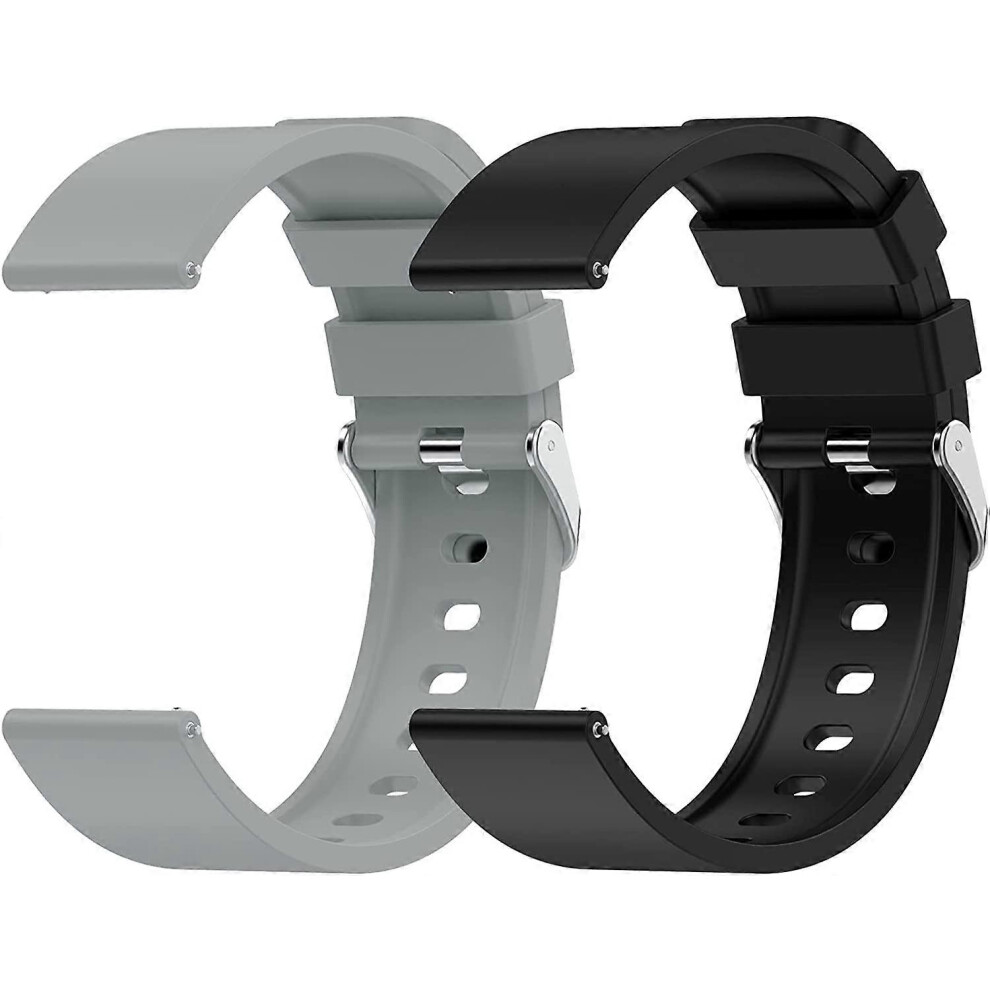 (As Show, One Size) 22Mm Smartwatch Strap- 2Pcs Silicone Quick Release Straps, Replacement Band For Samsung Galaxy Watch/Huawei Watch/Garmin/Fossil/Am 4704245200176