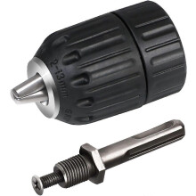 (As show, One size) Drill chuck, 1.5-13mm quick connect impact driver adapter, quick change hex shank (incl. chuck key), auto lock
