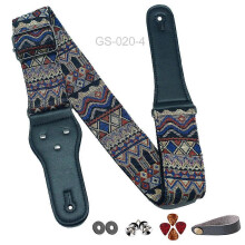 (As show, One size) 10PCS Guitar Strap - Cotton Guitar Straps with Full Grain Leather Ends for Bass, Electric and Acoustic Guitar - Gifts for Kids, Men and Women Guitaris