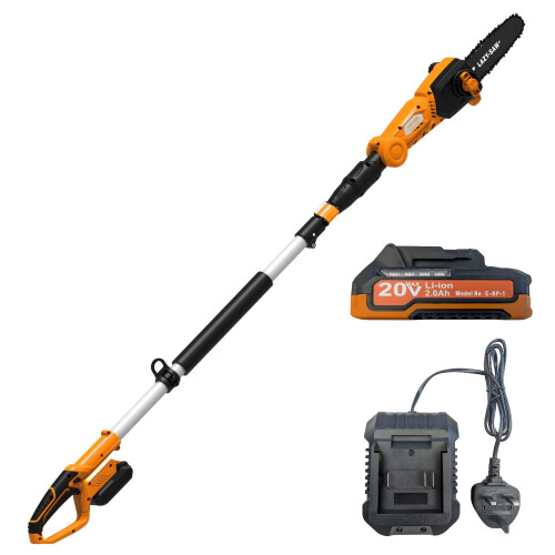 Cordless Pole Saw - Lightweight Electric Tree Pruner - Extends 2.4m