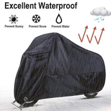 (As show, One size) 1 piece (black, size 190T-M (0.33kg) 200X90X100cm) Motorcycle Cover Waterproof, Cold and Weatherproof 190T Black Protect from dust