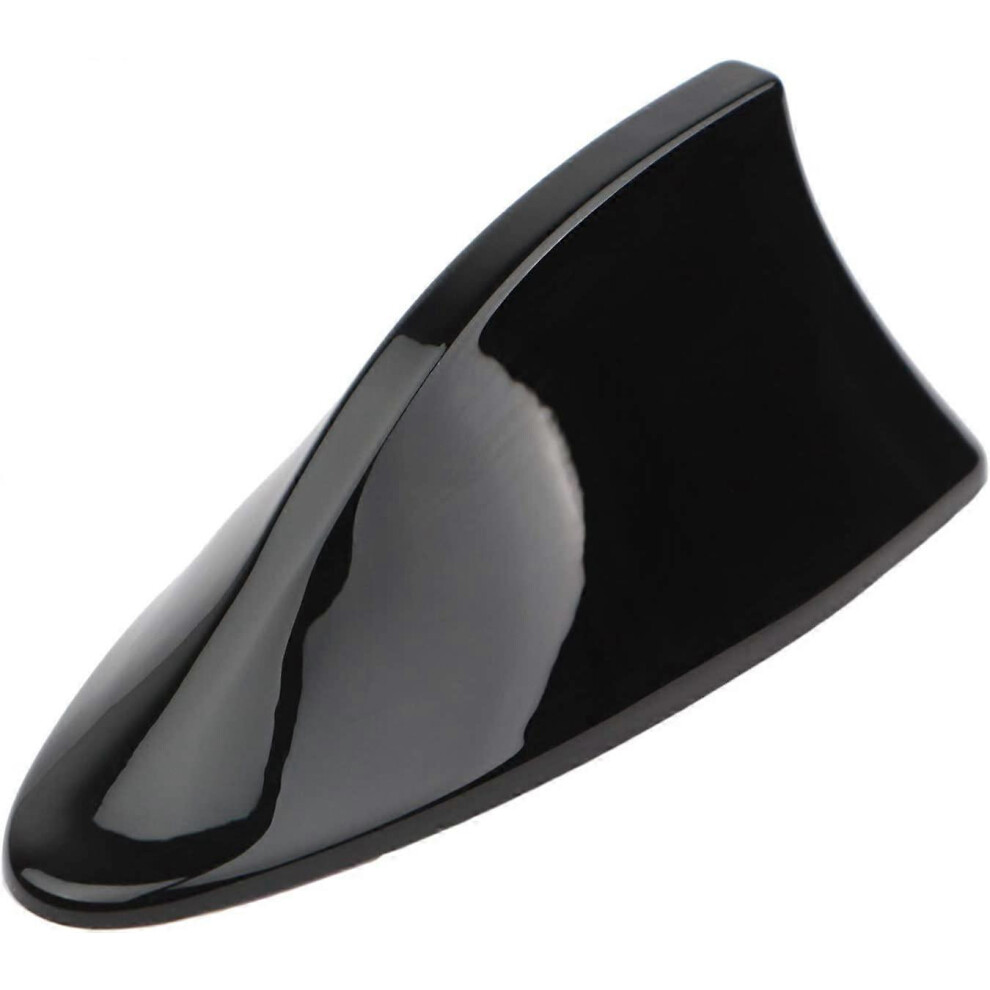 (As Show, One Size) Car Shark Fin Antenna, Car Shark Antenna, Am Fm Antenna For Shark Radio Signal, Adhesive Base For Car Suv Truck Van (Black) Black 4704245273590