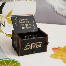 (As show, One size) Vintage Carved Hand Crank Wooden Music Box, Wooden Music Box, Home Music Decoration, Birthday Gift, Valentine's Day (Harry Potter)