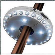 (As show, One size) 1PCS Silver White Lights for Parasol Patio Umbrella Light 3 Brightness Mode 28 LED Lights at 220 Lux- 4 x AA Battery Operated, Light Stick Umbrella fo