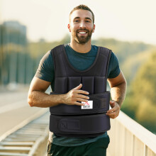 HOMCOM 15KGS Adjustable Weight Vest Running Gym Training Weight Loss, Black