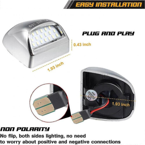 LED License Plate Lights Lamp Suitable for Certain Vehicles, 6500K White 1