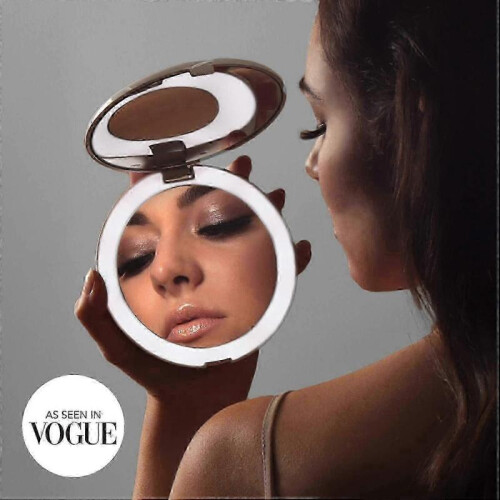 Illuminated Travel Makeup Mirror, 1x/10x Magnification - Daylight LED, Compact and Portable 1