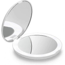 Illuminated Travel Makeup Mirror, 1x/10x Magnification - Daylight LED, Compact and Portable