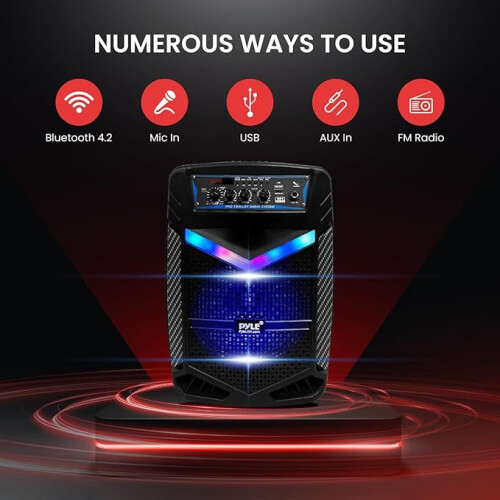 Portable Bluetooth PA Speaker System 400W Rechargeable Outdoor 2