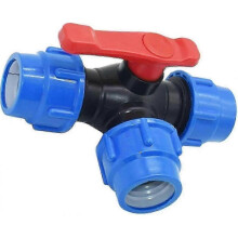 Three Way Ball Valve Quick Connect for PE Pipe 20/25/32/40/50/63mm T-joint