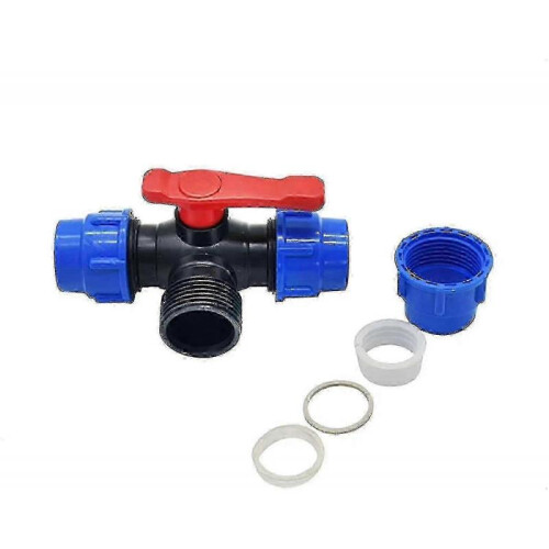 Three Way Ball Valve Quick Connect for PE Pipe 20/25/32/40/50/63mm T-joint 2