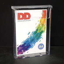 A4 Outdoor Leaflet Holder and Dispenser - Wall Mounted with Lid
