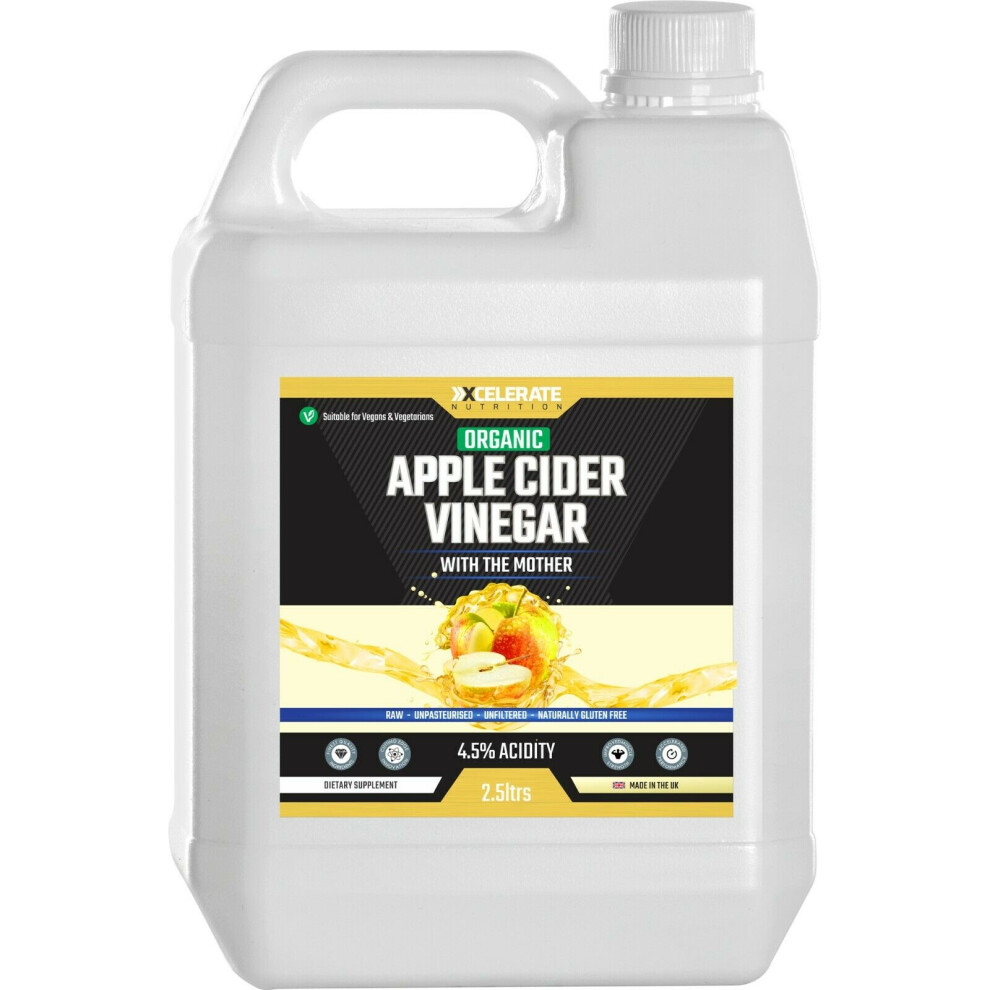 Xcelerate Nutrition (2.5 Litres) Apple Cider Vinegar With Mother Weight Loss Detox