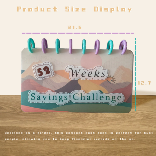 Budget Book 52 Week Binder Saving Challenge Reusable Cash Planner Envelope Fun Money-Saving Organizer 1