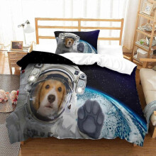 Cosmic Astronaut Duvet Cover Sets for Kids and Teens, Lightweight Soft and Breathable 3D Printed Quilt Cover with Pillowcase