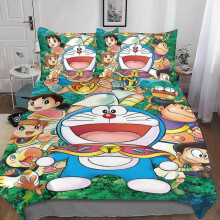 Cute Anime Bedding Sets 3D Comforter Cover for Kids Decor Quilt Cover 3 Piece Set with Zipper Closure Soft Microfiber