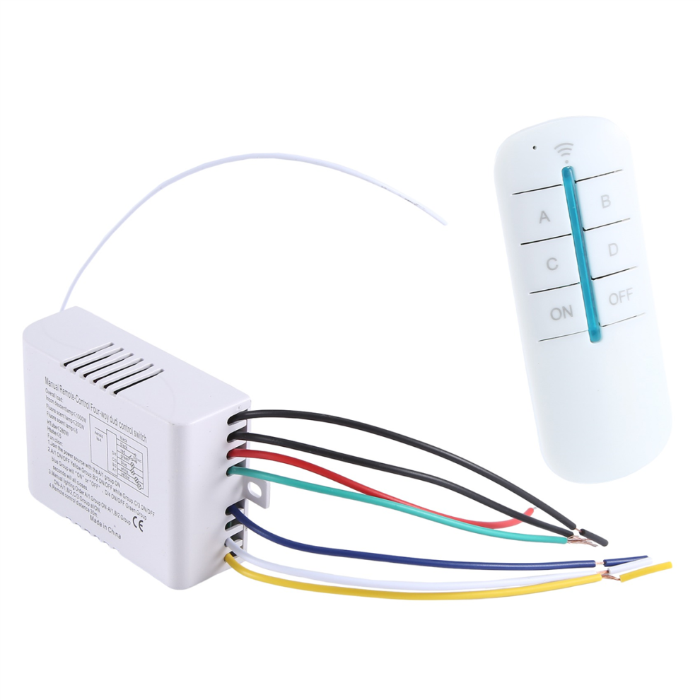 Interrupteur numérique sans fil pour lampe à 4 voies, marche/arrêt, 220 V
