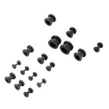 Dilatatori auricolari in acciaio inossidabile, dilatatori, espansori, 1,6-10 mm, set da 16 pezzi, neri
