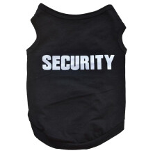Pet Winter Clothes Puppy Dog Cat Vest T Shirt Coat Dress Sweater Apparel "SECURITY", Black L