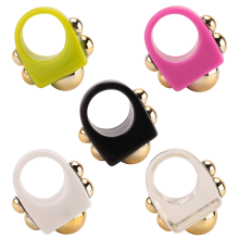 5 stuks Y2K-stijl dikke retro hars acryl ring plastic ringen kinderen schattige kleurrijke snoepvinger voor vrouwen