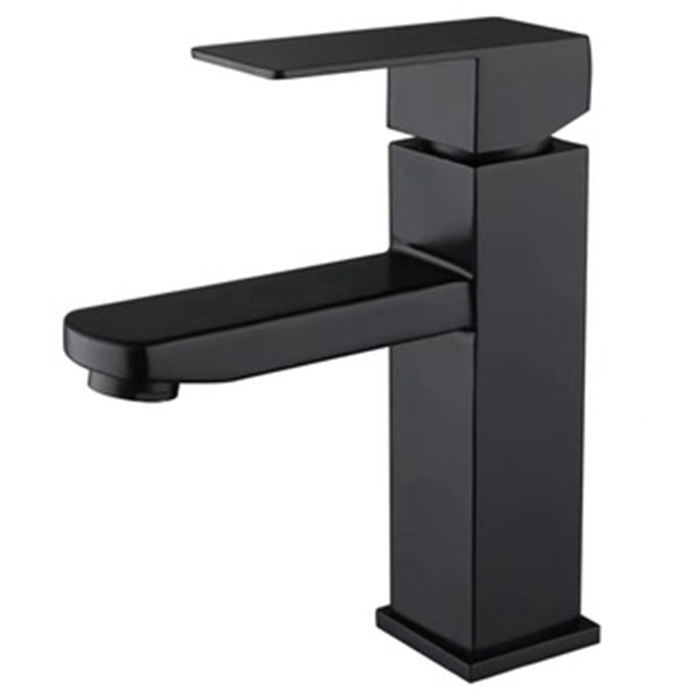 Bathroom Sink Faucet, Hot and Cold Water Basin Matte Black