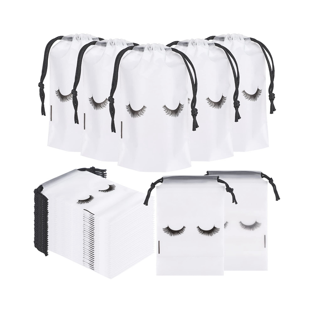 Semoic 100Pcs Lash Bags For Clients Goodie Eyelash Extensions Makeup Clear