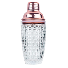 Set di shaker per cocktail in vetro da 13 once - per cocktail, shaker per bevande e oro rosa