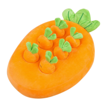 Λούτρινο παιχνίδι καρότο με καρτούν Happy Fruit Park, κούκλα με μαξιλάρι 32x32εκ.