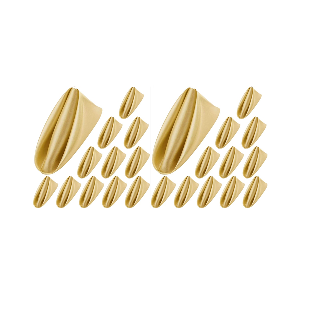 Semoic 24 Pcs Satin Napkin Square Dinner Napkins Soft Table For Romantic Decoration Gold